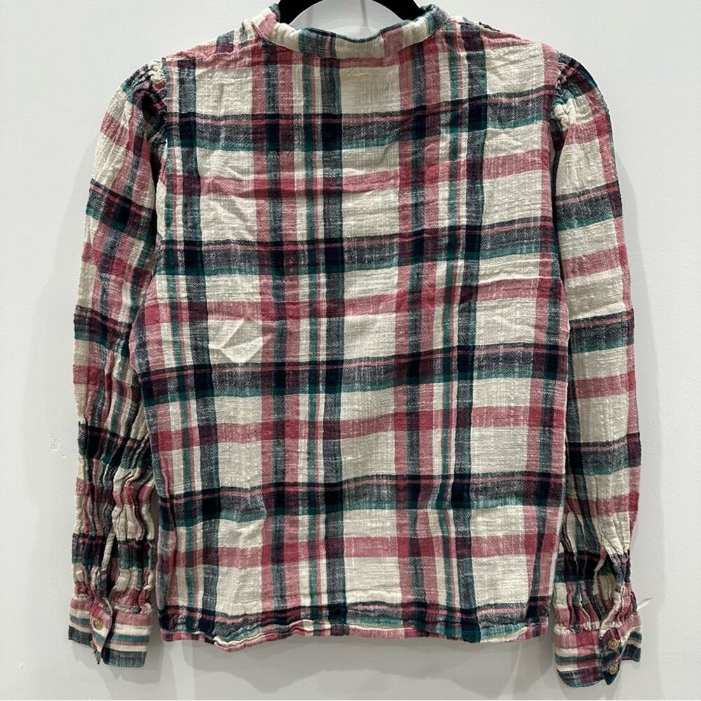 Sezane Doria San Francisco Checks Plaid Button Long Sleeve Shirt Blouse. - Picture 7 of 12